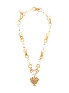 Dolce & Gabbana DG heart plaque necklace