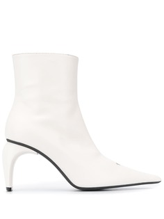 Misbhv curved-heel leather ankle-boots