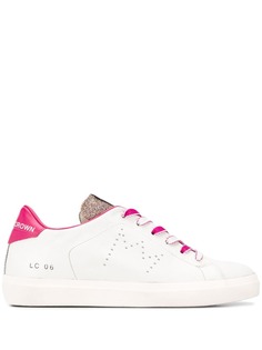 Leather Crown contrast low-top sneakers