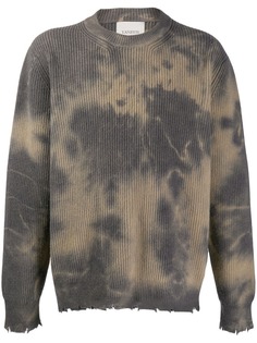 Laneus distressed ribbed jumper