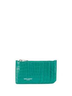 Saint Laurent logo zipped card holder