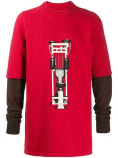 Rick Owens DRKSHDW longline printed sweatshirt