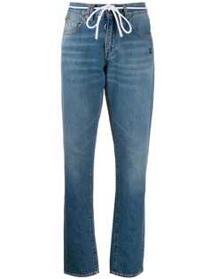 Off-White straight-leg contrast print jeans