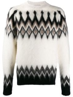 Laneus intarsia knit jumper