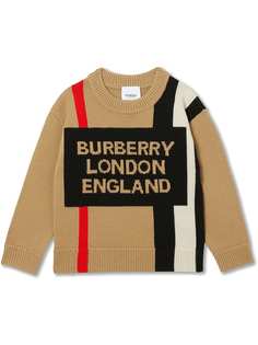 Burberry Kids свитер вязки интарсия в полоску Icon Stripe с логотипом