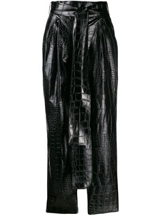 MSGM брюки с тиснением под кожу крокодила