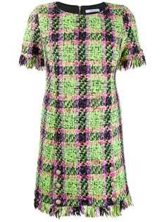 Blumarine платье в клетку с бахромой