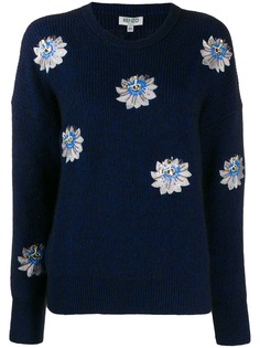 Kenzo джемпер с цветочной вышивкой