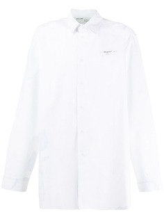 Off-White полосатая рубашка оверсайз с вышивкой