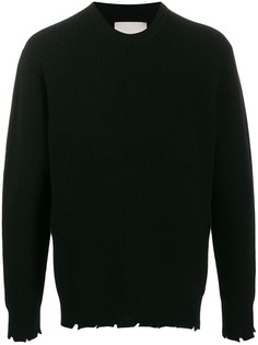 Laneus свитер с эффектом потертости