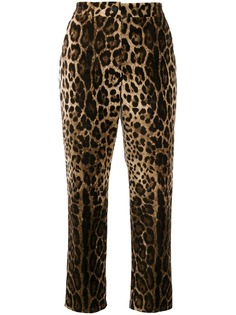 Dolce & Gabbana брюки с леопардовым принтом и завышенной талией