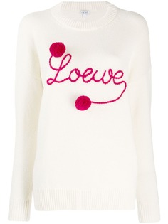 Loewe джемпер с логотипом и помпонами