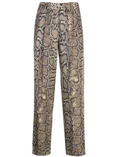 Victoria Beckham брюки прямого кроя с тиснением под кожу змеи