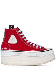 R13 distressed platform sneakers