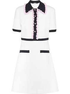 Miu Miu ruffle trims jersey dress