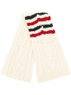 Thom Browne шарф аранской вязки с 4 полосками