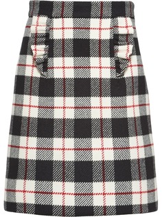 Miu Miu check A-line skirt