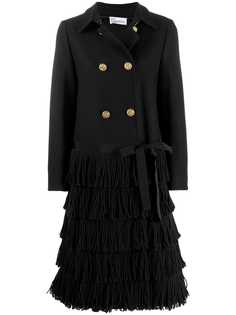 Red Valentino двубортное пальто с бахромой