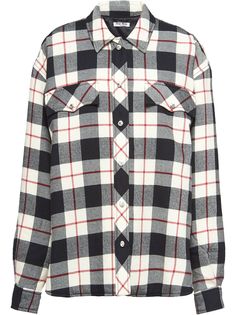 Miu Miu plaid shirt jacket