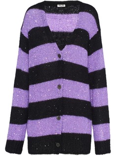 Miu Miu sequin-embellished striped cardigan