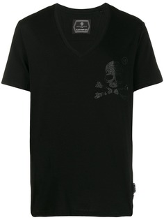 Philipp Plein футболка с V-образным вырезом и декором Skull
