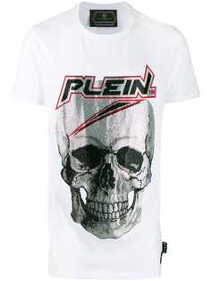 Philipp Plein футболка с декором Skull и стразами