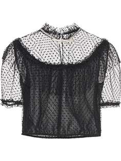 Miu Miu embroidered tulle blouse