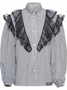 Miu Miu tulle insert striped shirt