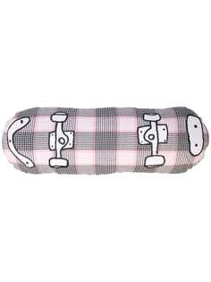 Julien David plaid embroidered cushion