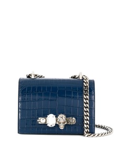 Alexander McQueen Knuckle Duster crocodile-effect shoulder bag