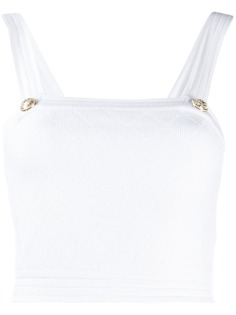 Balmain diamond knit crop top