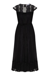 Черное платье с сеткой RED Valentino