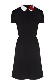Черное платье с белым воротником RED Valentino