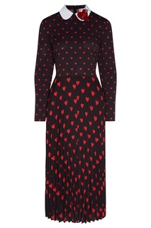 Черное платье с принтом сердец RED Valentino