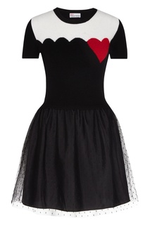 Комбинированное платье с рисунком RED Valentino