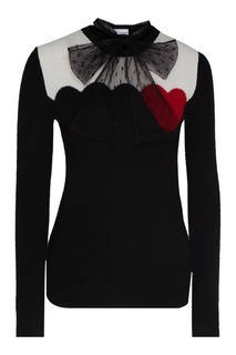 Черный джемпер с сердцем RED Valentino