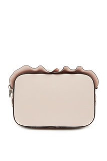 Бежевая кожаная сумка Rock Ruffles RED Valentino