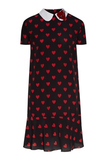 Черное платье с контрастным воротником RED Valentino