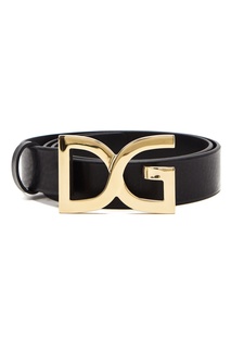 Черный ремень с пряжкой-монограммой Dolce & Gabbana