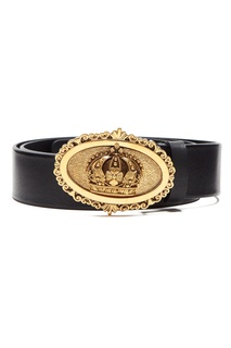 Черный ремень с декоративной пряжкой Dolce & Gabbana