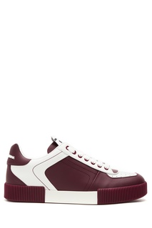 Бордовые комбинированные кеды Miami Dolce & Gabbana