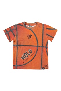 Оранжевая футболка с фактурной отделкой Molo