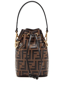 Коричневая сумка Mon Tresor с монограммами Fendi