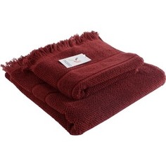 Банное полотенце с бахромой бордового цвета 70х140 Tkano Essential (TK18-BT0030)