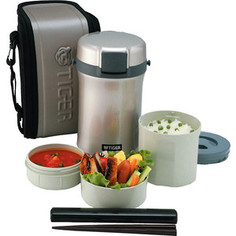 Термос Tiger для еды с контейнерами LWU-B170 Warm Silver