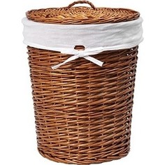 Корзина для белья Wasserkraft Leine плетеная с крышкой, водоотталкивающее покрытие, съемный чехол, размер 46 х 46 х 57 см, WB-350-L