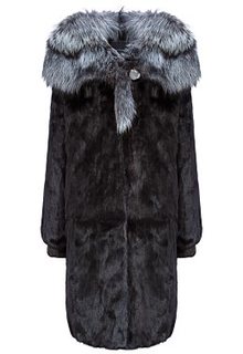 Норковая шуба с отделкой мехом чернобурки Flaumfeder