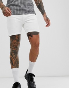 Белые обтягивающие джинсовые шорты ASOS DESIGN - Белый