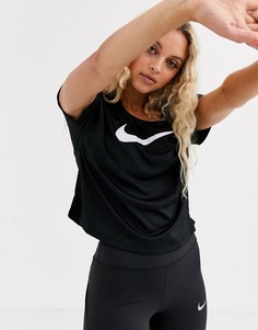 Черная футболка с логотипом-галочкой Nike Running - Черный