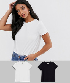 Футболка из органического хлопка с круглым вырезом ASOS DESIGN Petite Набор из 2 шт. со скидкой